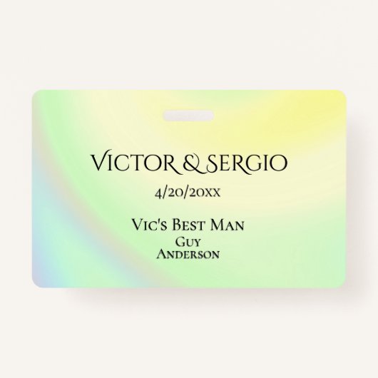 Rainbow Theme Weddenschap ID Dubbelzijdig Badge (Voorkant)