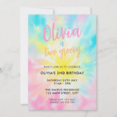 Rainbow Tie Dye 2e verjaardag uitnodiging (Voorkant)