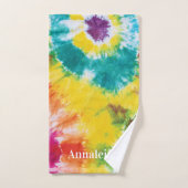 Rainbow Tie Dye Aangepaste naam Housewarming Bad Handdoek (Handdoek)
