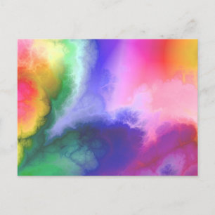 Rainbow Tie Dye Abstract Galaxy Cosmic Background Briefkaart