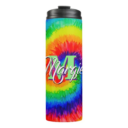 Rainbow Tie-Dye Alcohol Ink Thermosbeker (Voorkant)