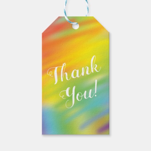 Rainbow Tie Dye Baby shower Cadeaulabel (Voorkant)