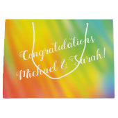 Rainbow Tie Dye Baby shower Groot Cadeauzakje (Voorkant)