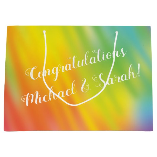 Rainbow Tie Dye Baby shower Groot Cadeauzakje (Voorkant)