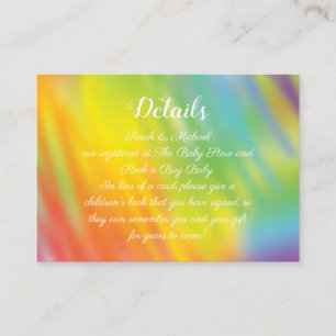 Rainbow Tie Dye Baby shower Informatiekaartje