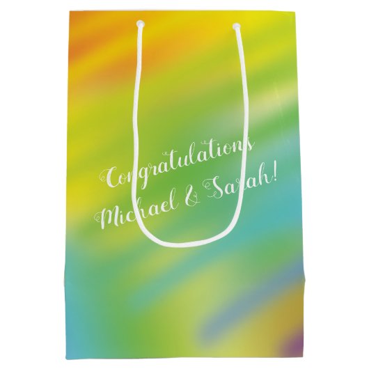 Rainbow Tie Dye Baby shower Medium Cadeauzakje (Achterkant)