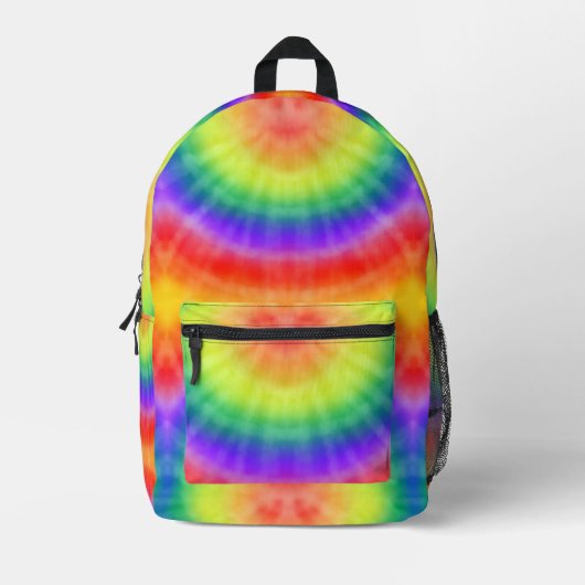 Rainbow Tie Dye Bedrukte Rugzak (Voorkant)