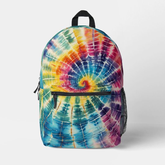 Rainbow Tie Dye Bedrukte Rugzak (Voorkant)