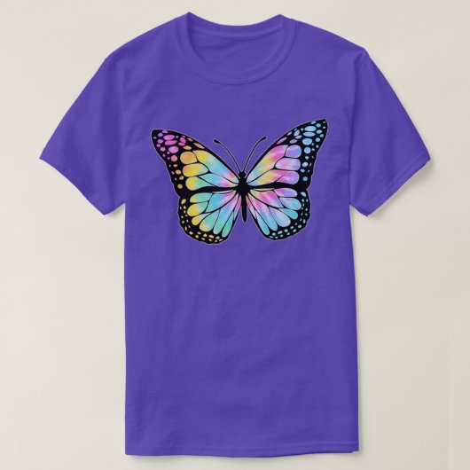 Rainbow Tie Dye Butterfly T-shirt (Design voorkant)