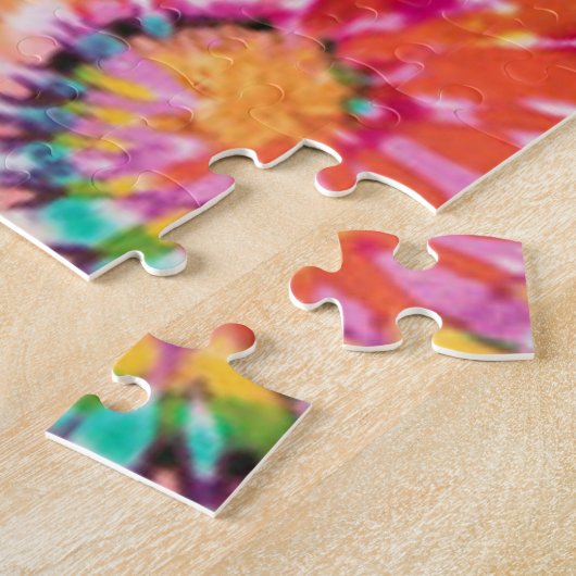 Rainbow Tie Dye Circular Spiral kleurig hard Legpuzzel (Zijkant)