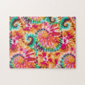 Rainbow Tie Dye Circular Spiral kleurig hard Legpuzzel (Horizontaal)