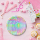 Rainbow Tie Dye Clouds Pastel Papieren Bordje (Feest)