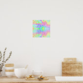 Rainbow Tie Dye Clouds Pastel Poster (Keuken)