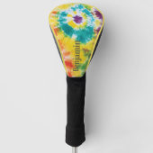 Rainbow Tie Dye Custom Name Modern Dad Birthday Golfheadcover (Voorkant)