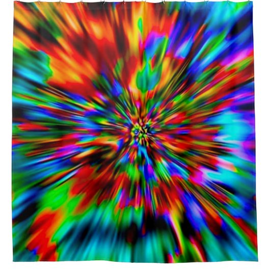 Rainbow Tie Dye Custom Showgordijn Douchegordijn (Voorkant)
