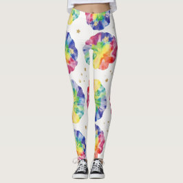 Rainbow Tie Dye Effect Naadloos Patroon Leggings