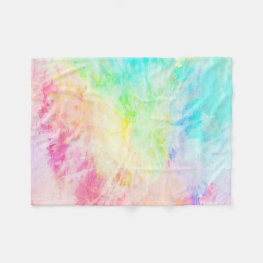 Rainbow Tie Dye Fleece Deken (Voorkant (Horizontaal))