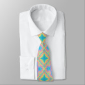Rainbow Tie Dye Geometric Necktie Stropdas (Gebonden)