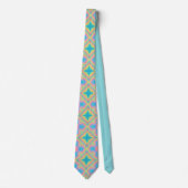 Rainbow Tie Dye Geometric Necktie Stropdas (Voorkant)
