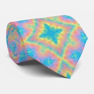 Rainbow Tie Dye Geometric Necktie Stropdas