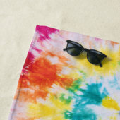 Rainbow Tie Dye Gepersonaliseerd Kleurrijk Strandlaken (In situ)