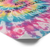 Rainbow Tie Dye grillige Verjaardagsfeestje Welkom Poster (Hoek)