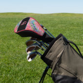 Rainbow Tie Dye Hippie Pattern Initiaal Monogram Golfheadcover (Insitu)