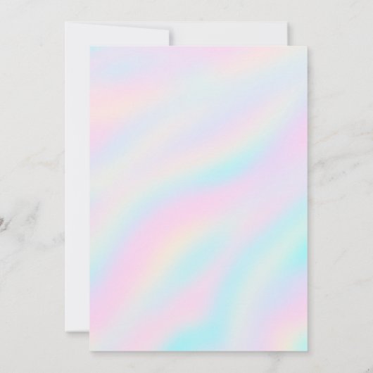 Rainbow Tie Dye Hologram Pastel Party Invitation Kaart (Achterkant)