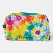 Rainbow Tie Dye Kleurrijk Gepersonaliseerd Toilettasje (Voorkant)