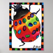 Rainbow Tie Dye Ladybug Mini Folk Art Poster (Voorkant)