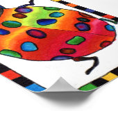 Rainbow Tie Dye Ladybug Mini Folk Art Poster (Hoek)