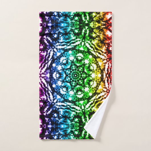 Rainbow Tie Dye Mandala Star Bad Handdoek (Handdoek)