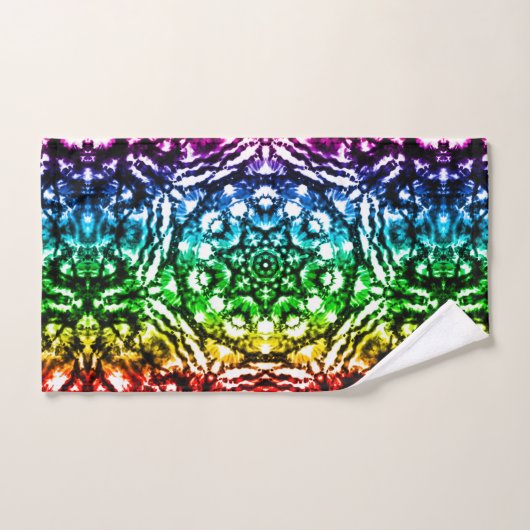 Rainbow Tie Dye Mandala Star Bad Handdoek (Handdoek)