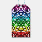Rainbow Tie Dye Mandala Star Birthday Party Cadeaulabel (Voorkant)