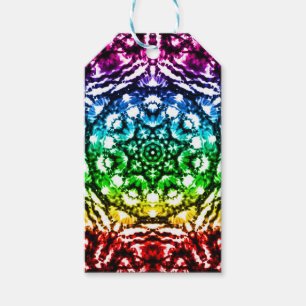 Rainbow Tie Dye Mandala Star Birthday Party Cadeaulabel