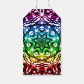 Rainbow Tie Dye Mandala Star Birthday Party Cadeaulabel (Achterkant)