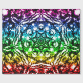 Rainbow Tie Dye Mandala Star Birthday Party Cadeaupapier (Vlak)