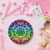 Rainbow Tie Dye Mandala Star Birthday Party Papieren Bordje (Feest)