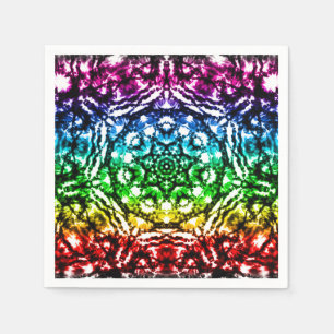 Rainbow Tie Dye Mandala Star Birthday Party Servet