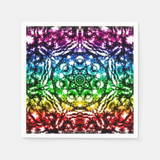 Rainbow Tie Dye Mandala Star Birthday Party Servet (Voorkant)