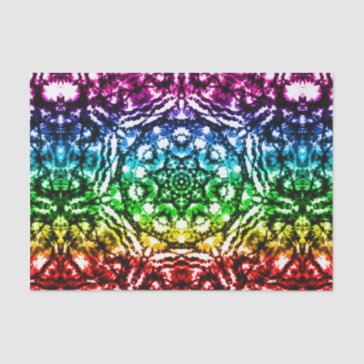 Rainbow Tie Dye Mandala Star Birthday Party Tissuepapier (Voorkant)