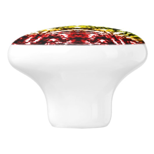 Rainbow Tie Dye Mandala Star Keramische Knop (Zijkant)