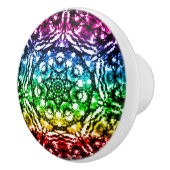 Rainbow Tie Dye Mandala Star Keramische Knop (Rechts)