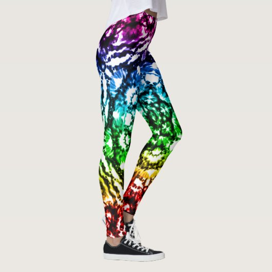 Rainbow Tie Dye Mandala Star Leggings (Rechts)