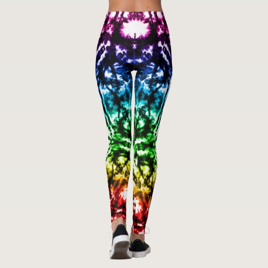 Rainbow Tie Dye Mandala Star Leggings (Achterkant)