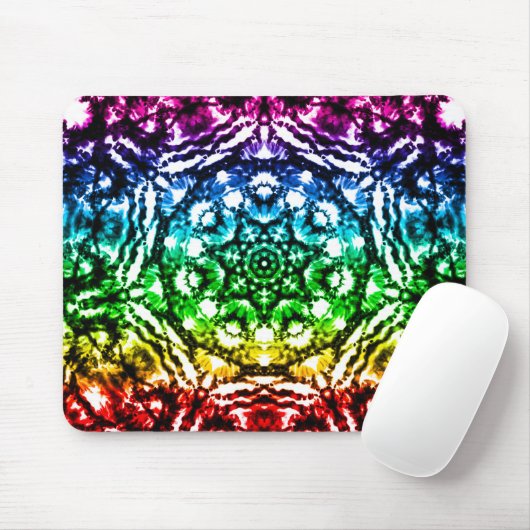 Rainbow Tie Dye Mandala Star Muismat (Met muis)