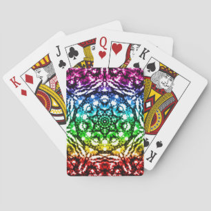 Rainbow Tie Dye Mandala Star Pokerkaarten