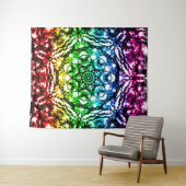 Rainbow Tie Dye Mandala Star Retro Wandkleed (In Situ (horizontaal))