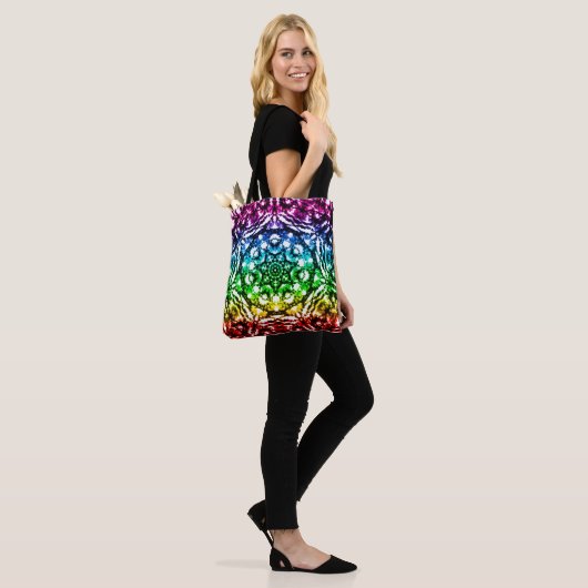 Rainbow Tie Dye Mandala Star Tote Bag (Op model)