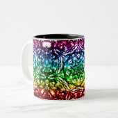 Rainbow Tie Dye Mandala Star Tweekleurige Koffiemok (Voorkant links)